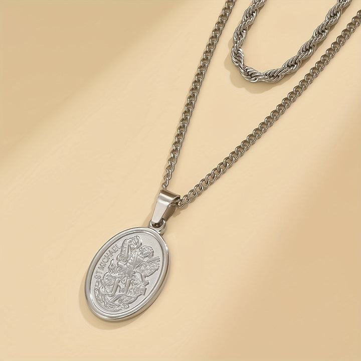 Seraphine | Halskette aus Edelstahl mit ovalem Dreh-Design für Herren, modisches Casual-Accessoire
