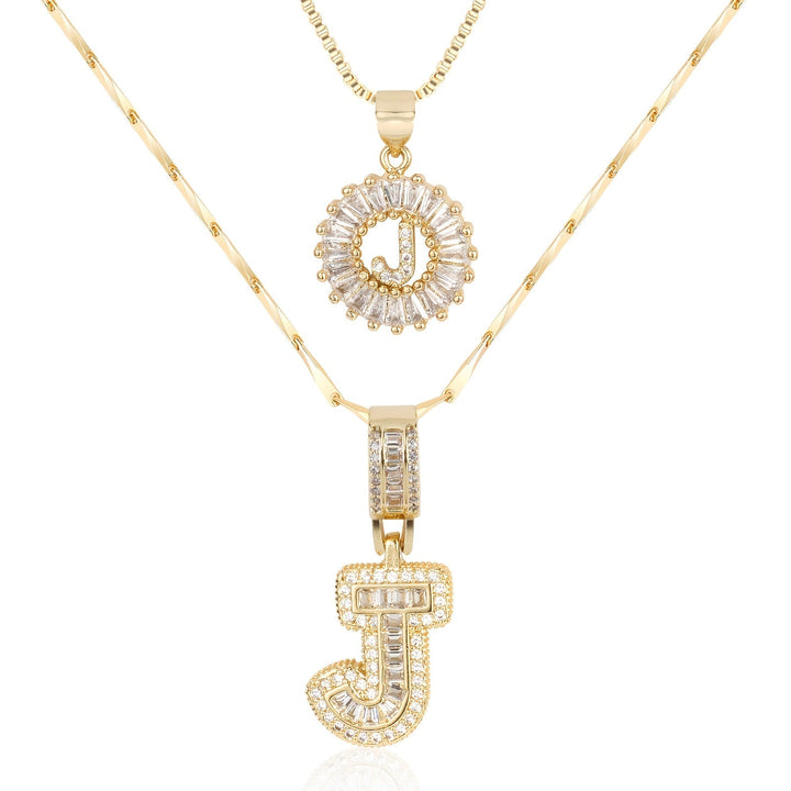 Primrose | Initialen-Halsketten mit 14k Diamanten (2 Stück)