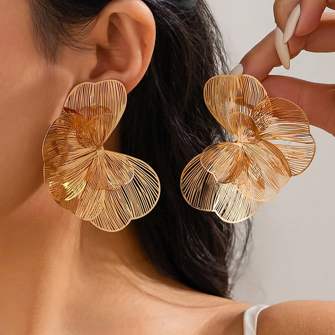 Selah | Doppelte Goldohrringe mit modernem Design