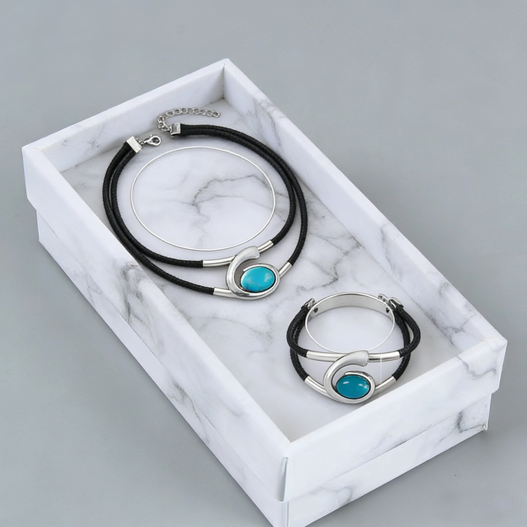Suri  | Vintage Boho-Stil Halsketten- und Armband-Set