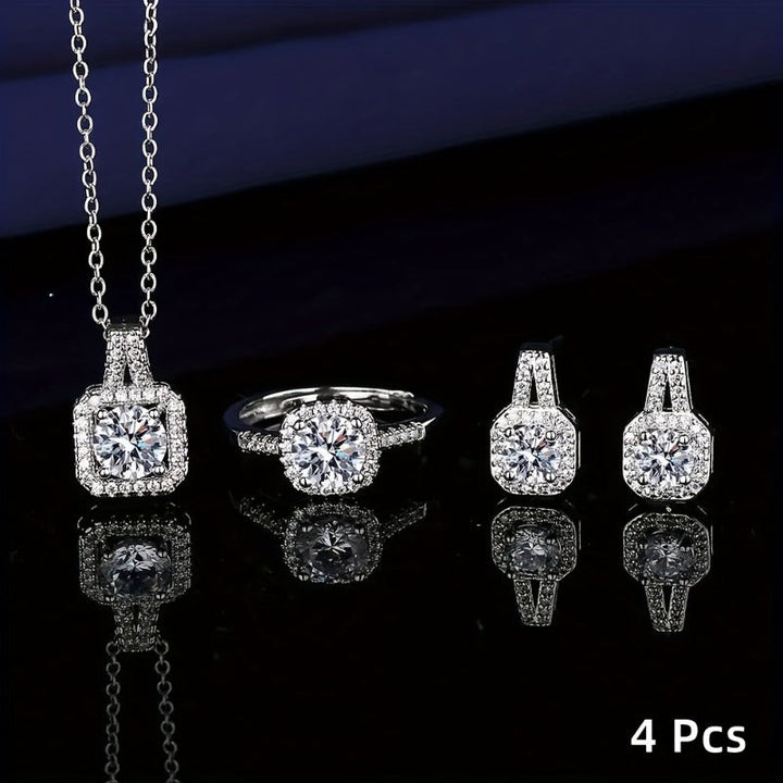 Elkie | Set Elegantes Schmucksets mit Halskette, Ring und Ohrringen