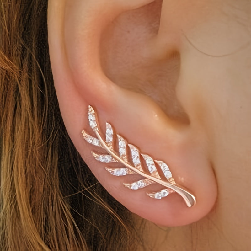 Hensleyra | Elegante Blatt-Ohrringe mit Hohldesign und Gold-Finish