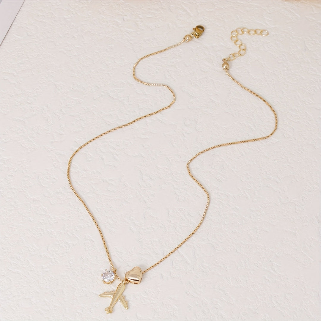 Linda | Minimalistisches Halsband mit Flugzeuganhänger und zartem Stil