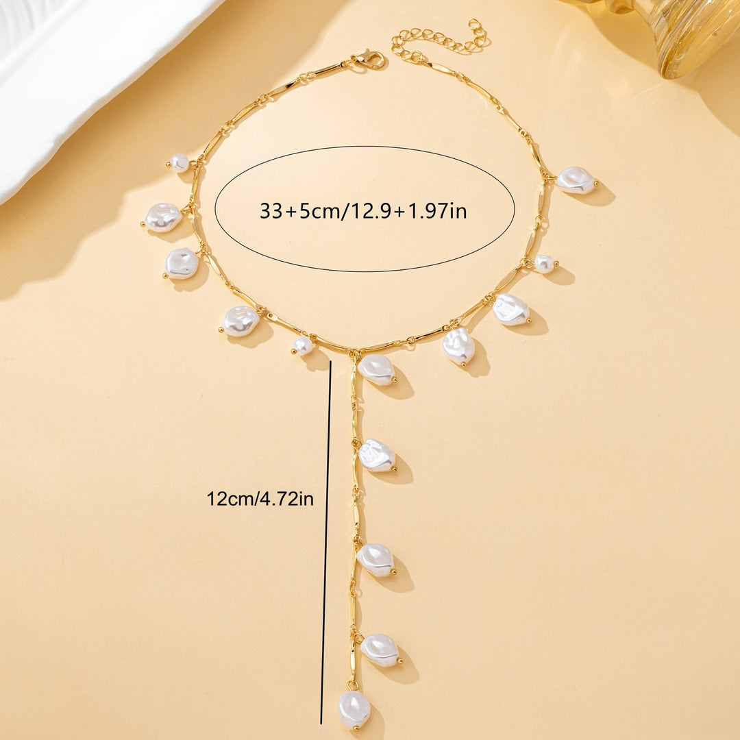 Hevoxe | Eleganter Y-förmiger Kragen mit Perlen und unregelmäßigem Design