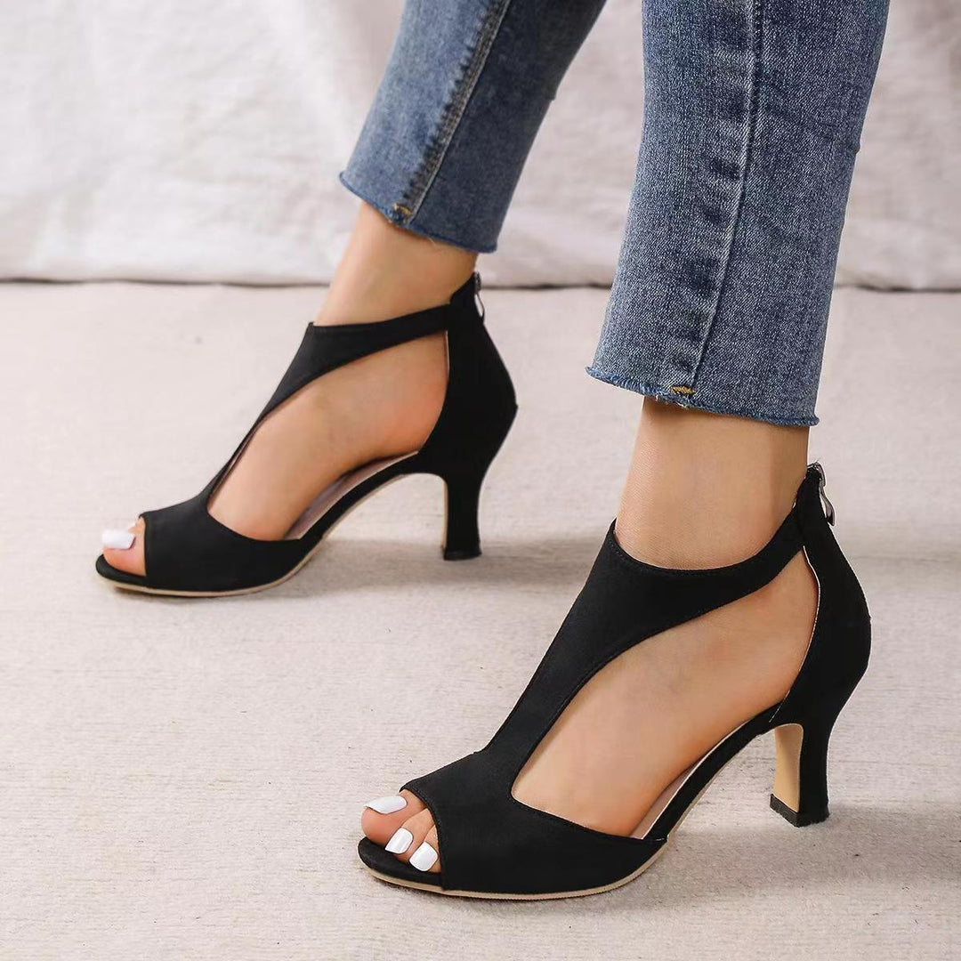 Alouettea | Peep Toe Absatz mit geschwungenem Seitenschnitt