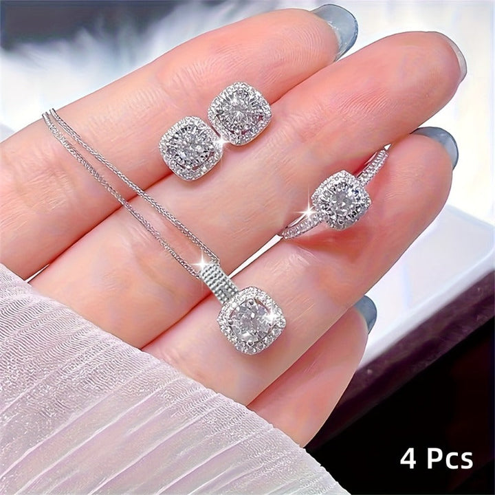 Elkie | Set Elegantes Schmucksets mit Halskette, Ring und Ohrringen