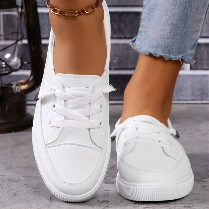 Dovella | Weiße Orthopädische Schuhe für Frauen mit Schnürsenkeln und Weicher Einlage