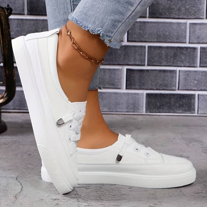 Dovella | Weiße Orthopädische Schuhe für Frauen mit Schnürsenkeln und Weicher Einlage