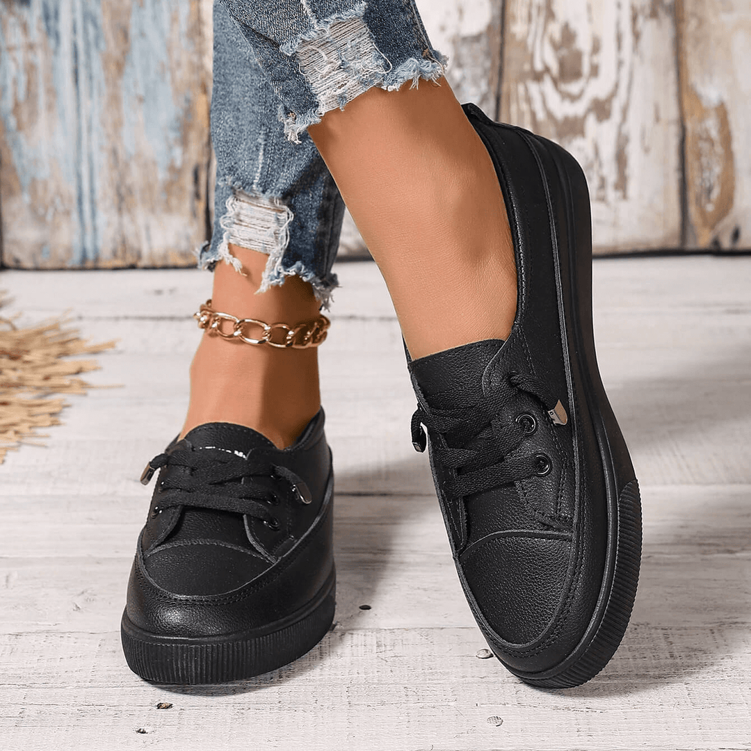 Dovella | Weiße Orthopädische Schuhe für Frauen mit Schnürsenkeln und Weicher Einlage