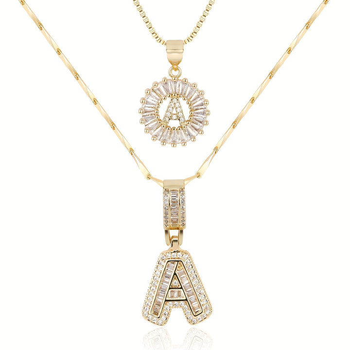 Primrose | Initialen-Halsketten mit 14k Diamanten (2 Stück)