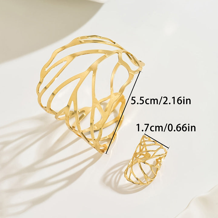 Lavinia | Armband- und Ring-Set mit Durchbrochenen Blättern im Vintage-Stil