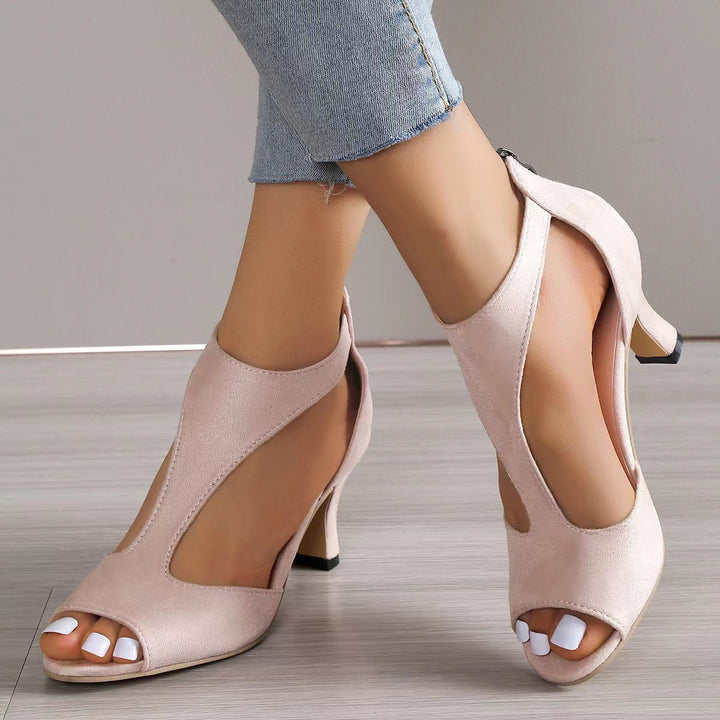 Alouettea | Peep Toe Absatz mit geschwungenem Seitenschnitt