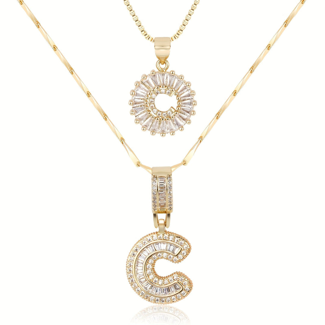 Primrose | Initialen-Halsketten mit 14k Diamanten (2 Stück)