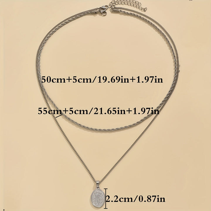 Seraphine | Halskette aus Edelstahl mit ovalem Dreh-Design für Herren, modisches Casual-Accessoire