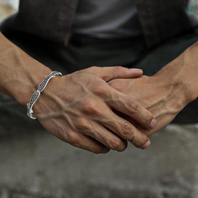 Celestium | Vintage-Armband mit Engelshörnern aus Silber