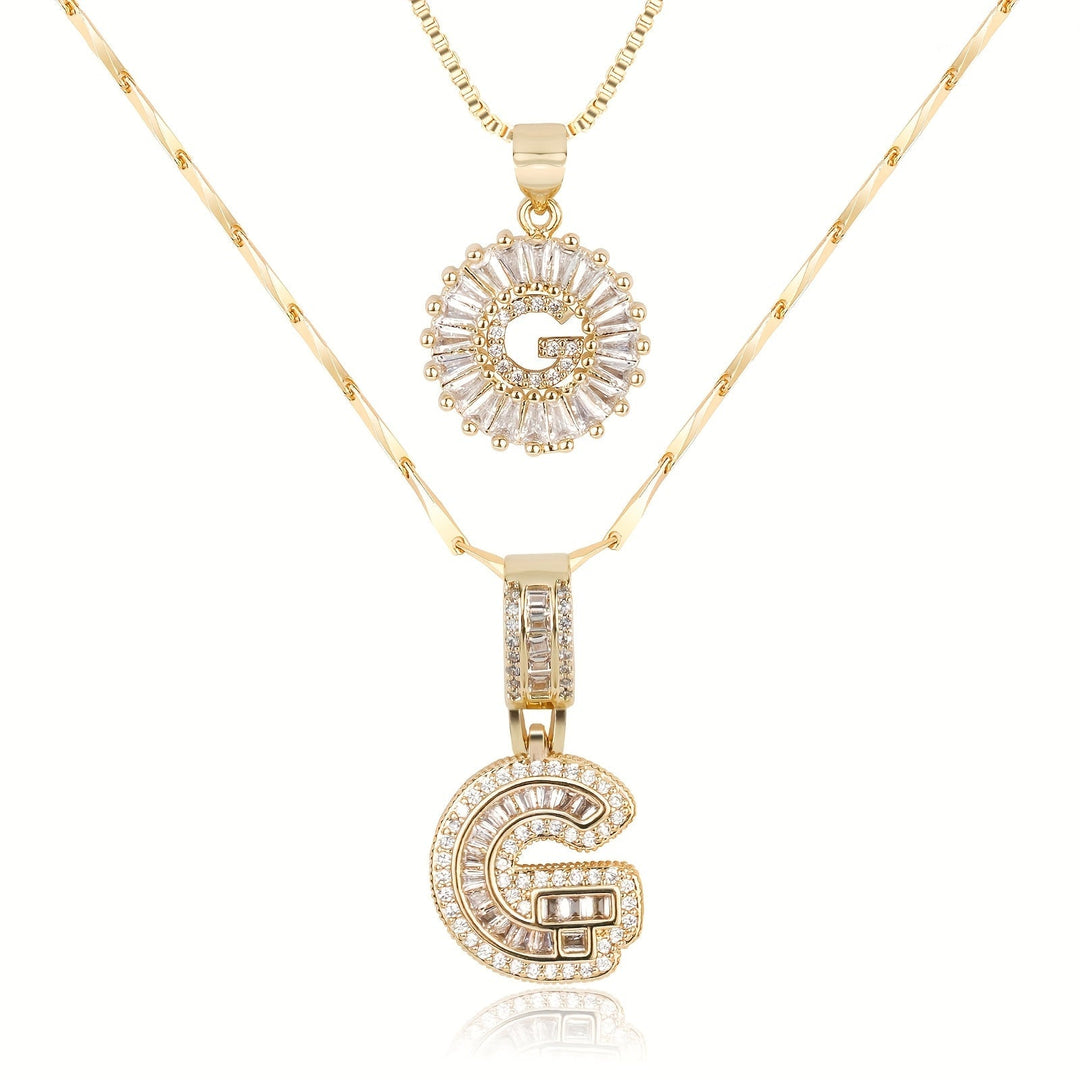 Primrose | Initialen-Halsketten mit 14k Diamanten (2 Stück)