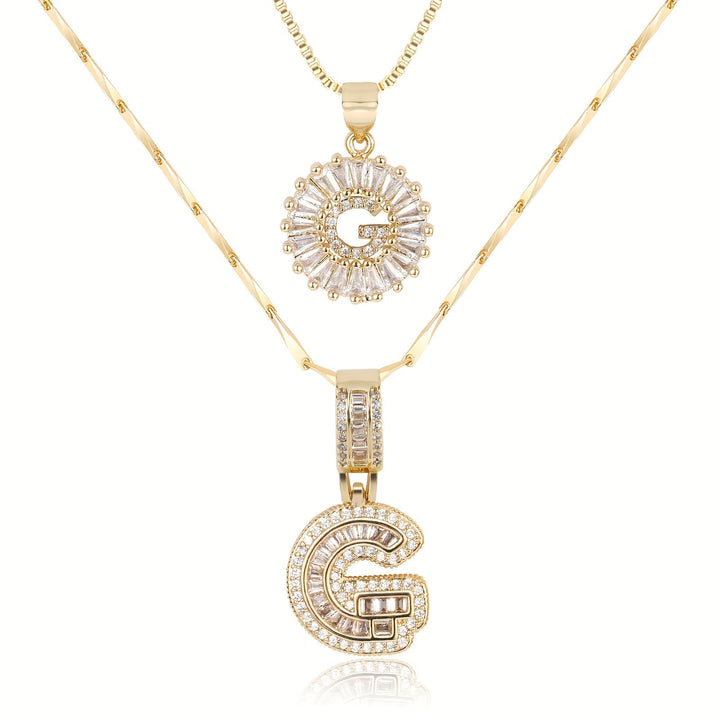 Primrose | Initialen-Halsketten mit 14k Diamanten (2 Stück)