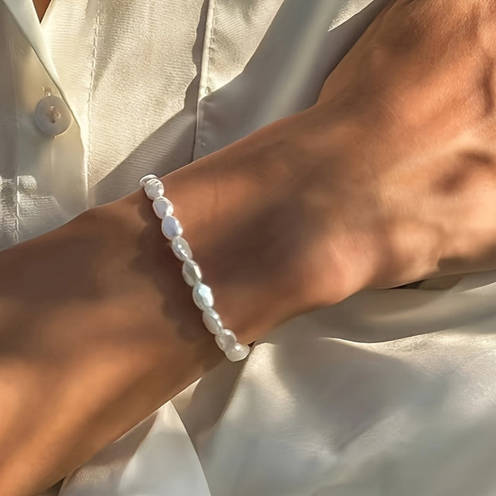 Bailey | 1 Stück Modische Barock-Perlenarmband mit Individuellem Charakter