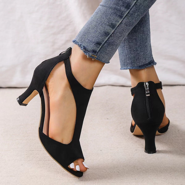 Alouettea | Peep Toe Absatz mit geschwungenem Seitenschnitt