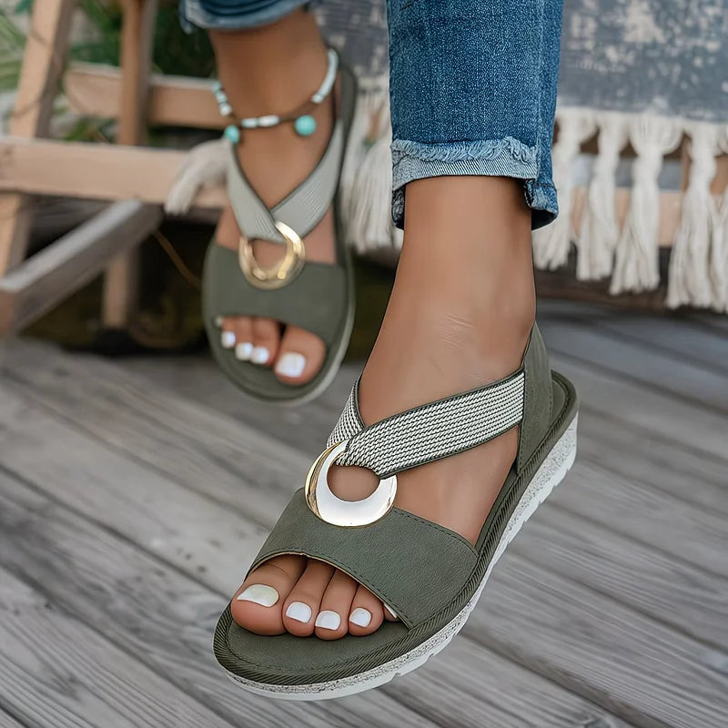 Ettara | Bequeme Alltägliche Flache Damen-Sandale