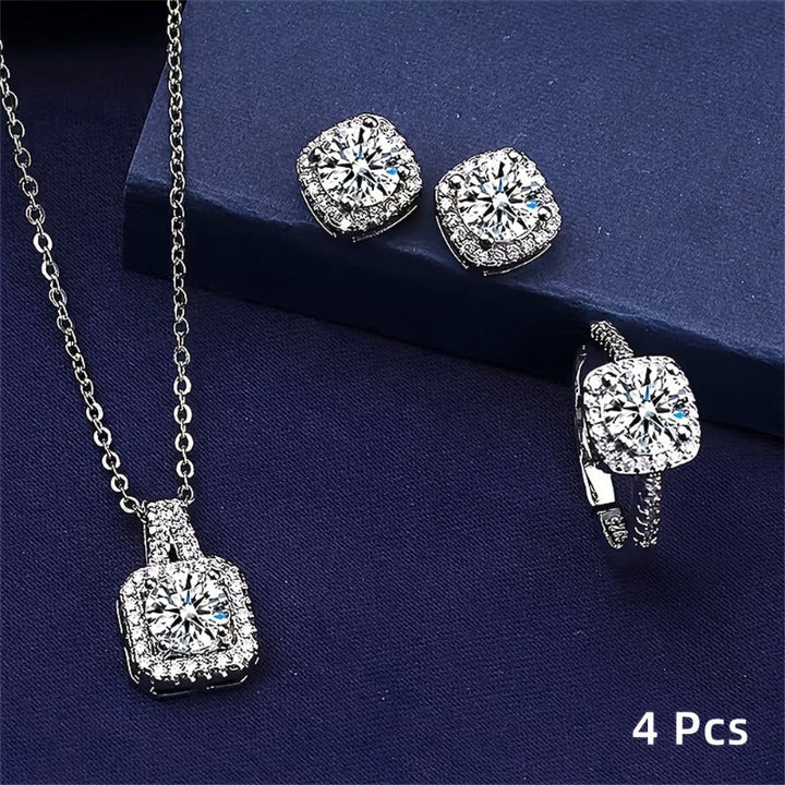 Elkie | Set Elegantes Schmucksets mit Halskette, Ring und Ohrringen