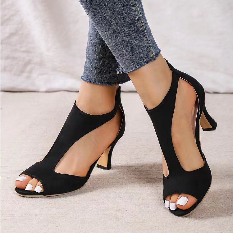 Alouettea | Peep Toe Absatz mit geschwungenem Seitenschnitt
