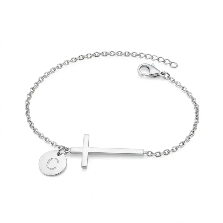Elodryn | Heilige Initialenarmband – Personalisierte Kreuz