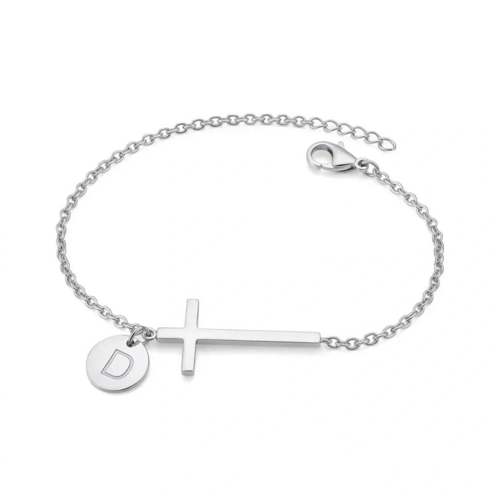 Elodryn | Heilige Initialenarmband – Personalisierte Kreuz