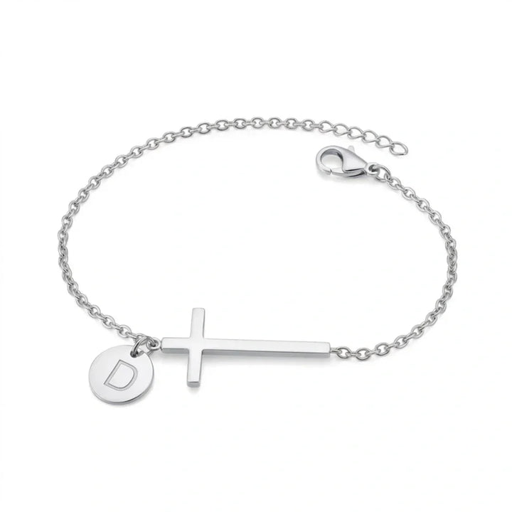 Elodryn | Heilige Initialenarmband – Personalisierte Kreuz