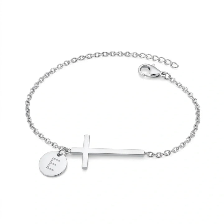 Elodryn | Heilige Initialenarmband – Personalisierte Kreuz