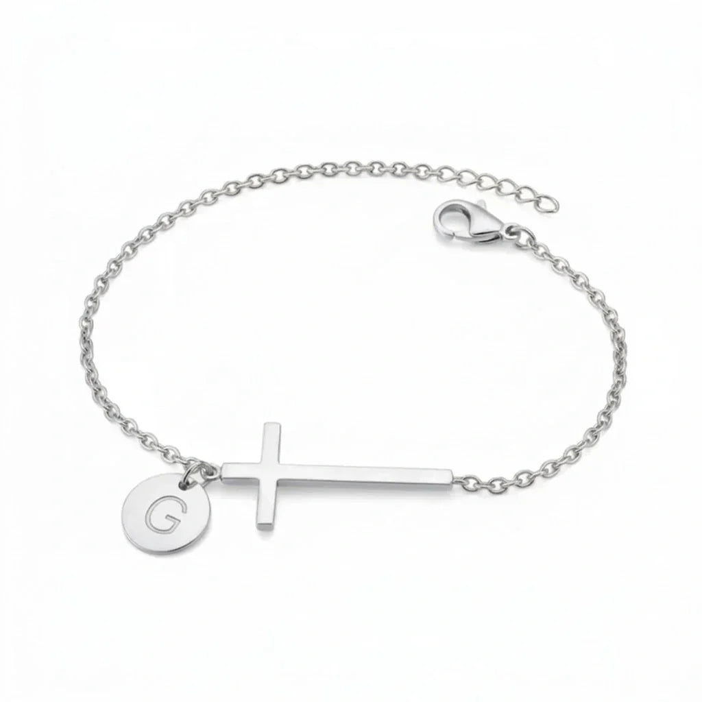 Elodryn | Heilige Initialenarmband – Personalisierte Kreuz