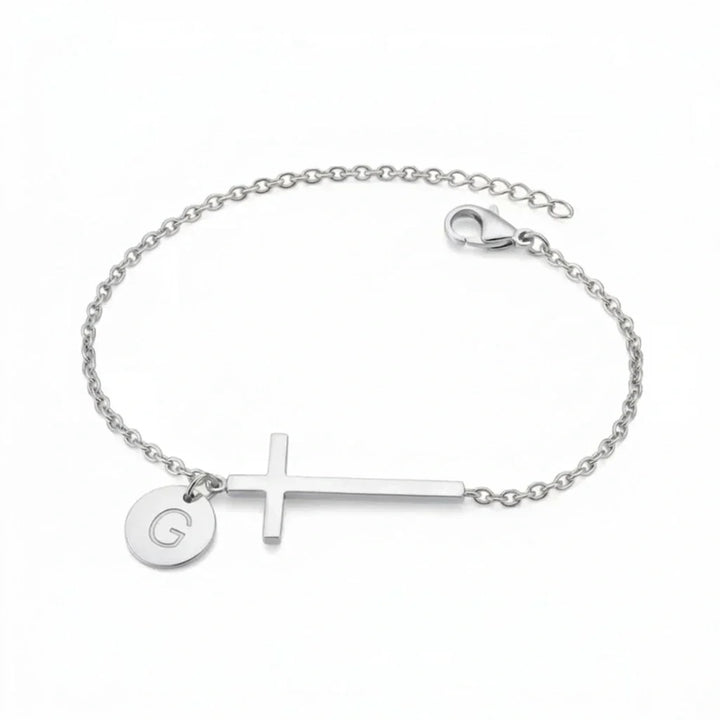 Elodryn | Heilige Initialenarmband – Personalisierte Kreuz