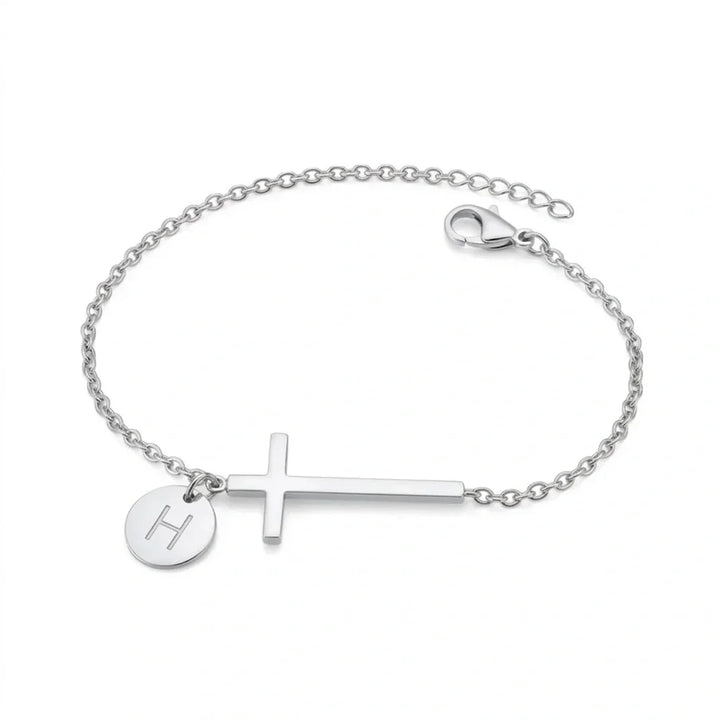 Elodryn | Heilige Initialenarmband – Personalisierte Kreuz