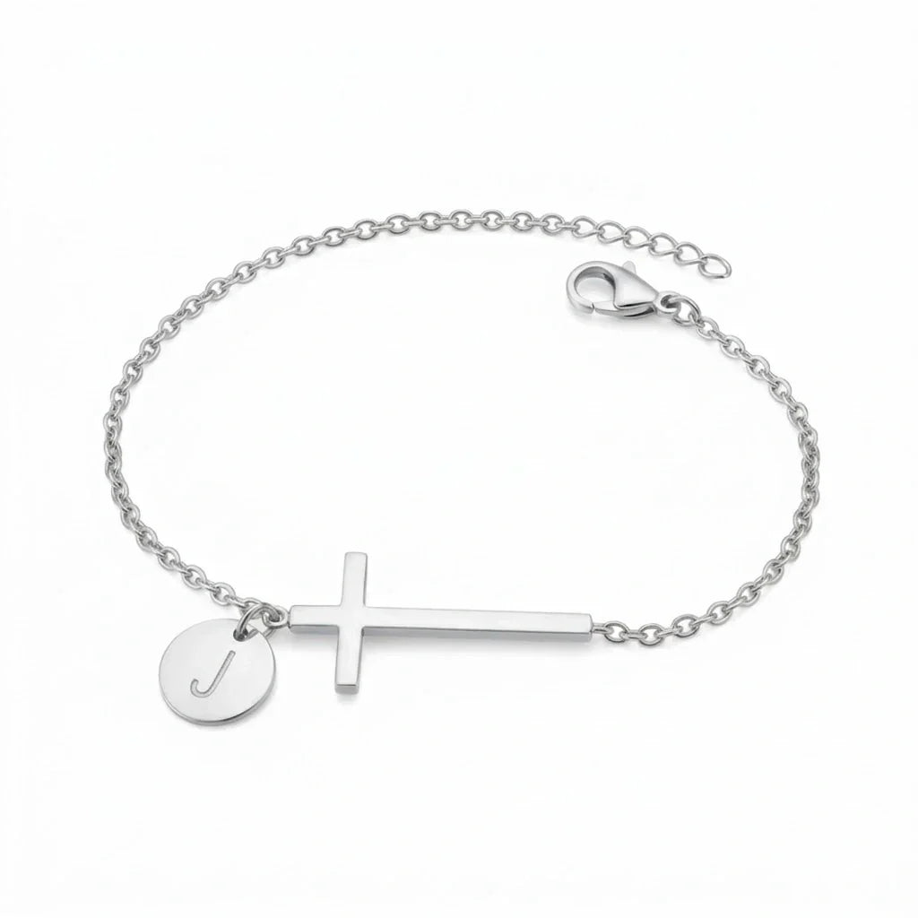 Elodryn | Heilige Initialenarmband – Personalisierte Kreuz