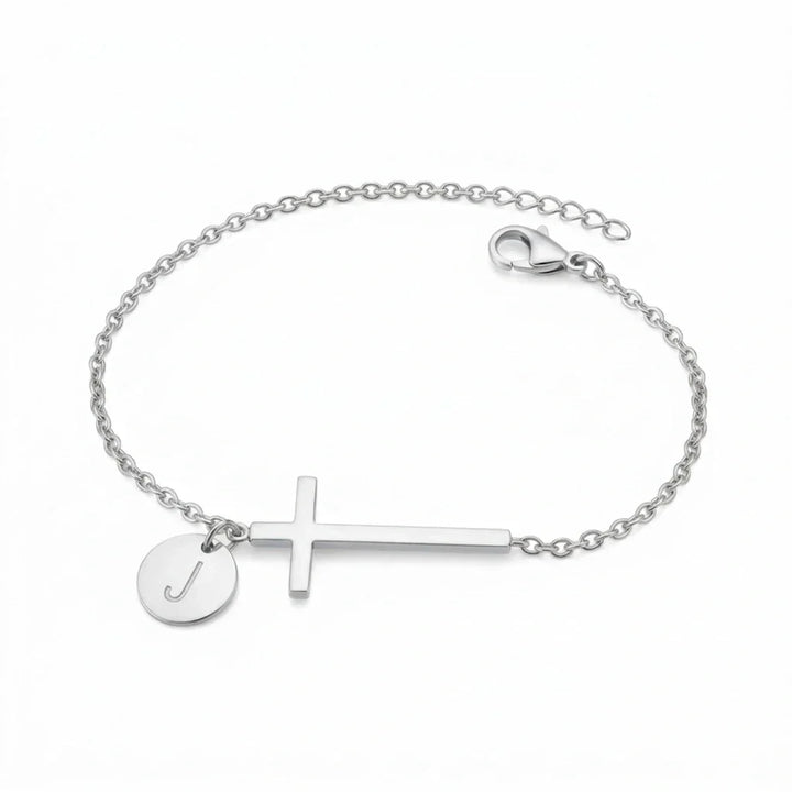 Elodryn | Heilige Initialenarmband – Personalisierte Kreuz
