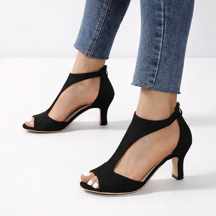 Alouettea | Peep Toe Absatz mit geschwungenem Seitenschnitt
