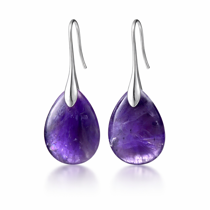 Genira | Ohrringe aus natürlichem Amethyst in Tropfenform