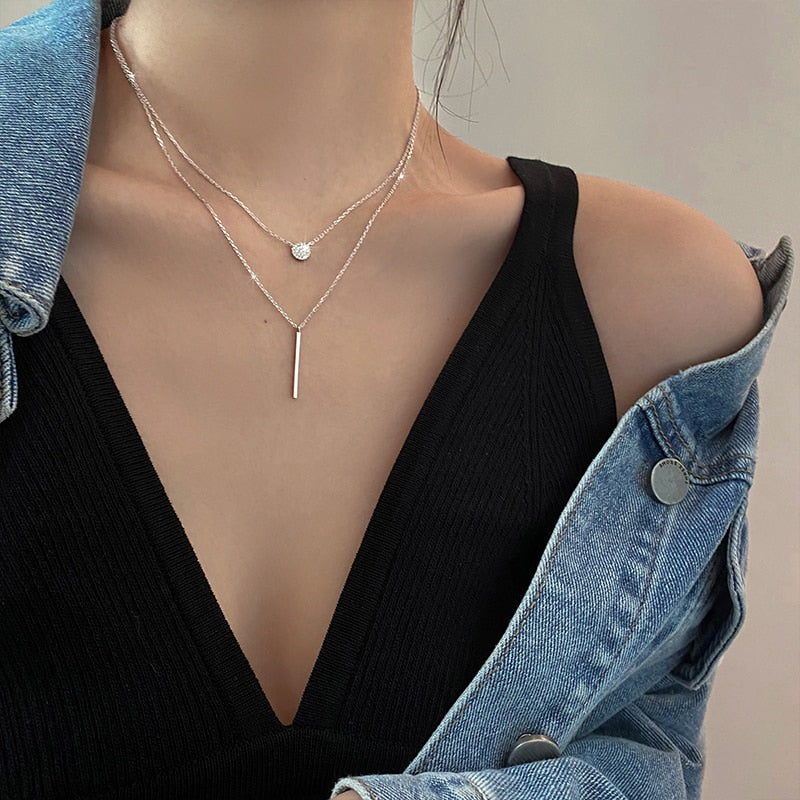 Oona | Doppelschicht-Halskette mit elegantem und modernem Design