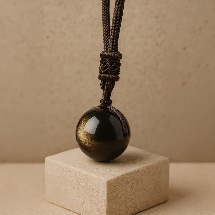 Flora | Pendel "Sphäre" aus Gold-Obsidian