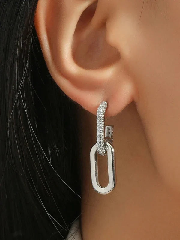 Fallon | Elegante Zirkonia Glanz Kettenohrringe