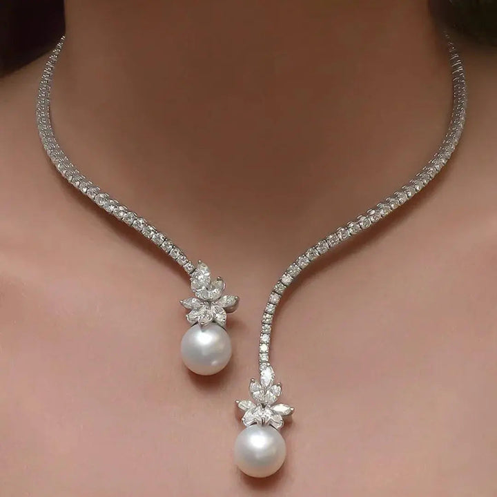 Vionelise | Eleganter Kragen mit Perlen und glänzendem Sterlingsilber