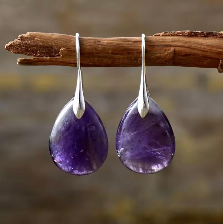 Genira | Ohrringe aus natürlichem Amethyst in Tropfenform