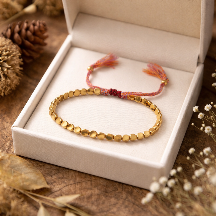 Selira | Tibetanische Kupferperlenarmband mit natürlicher Energie