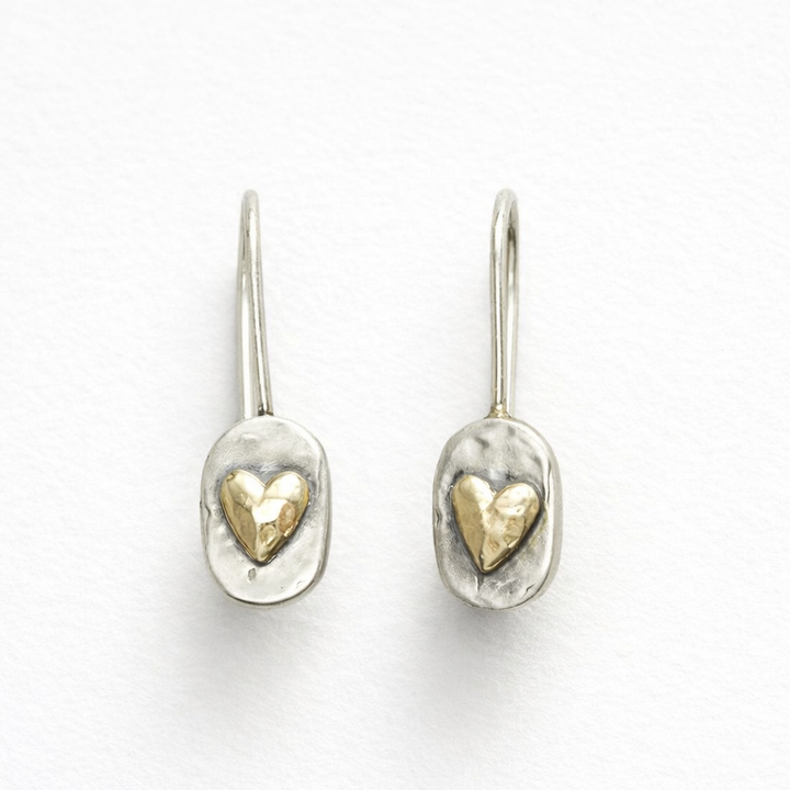 Veradelle | Vintage-Herzohrringe aus Silber und Gold