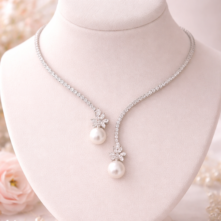 Vionelise | Eleganter Kragen mit Perlen und glänzendem Sterlingsilber