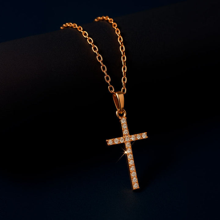 Delphine | Minimalistisches Kreuz-Halsband in Gold-Finish