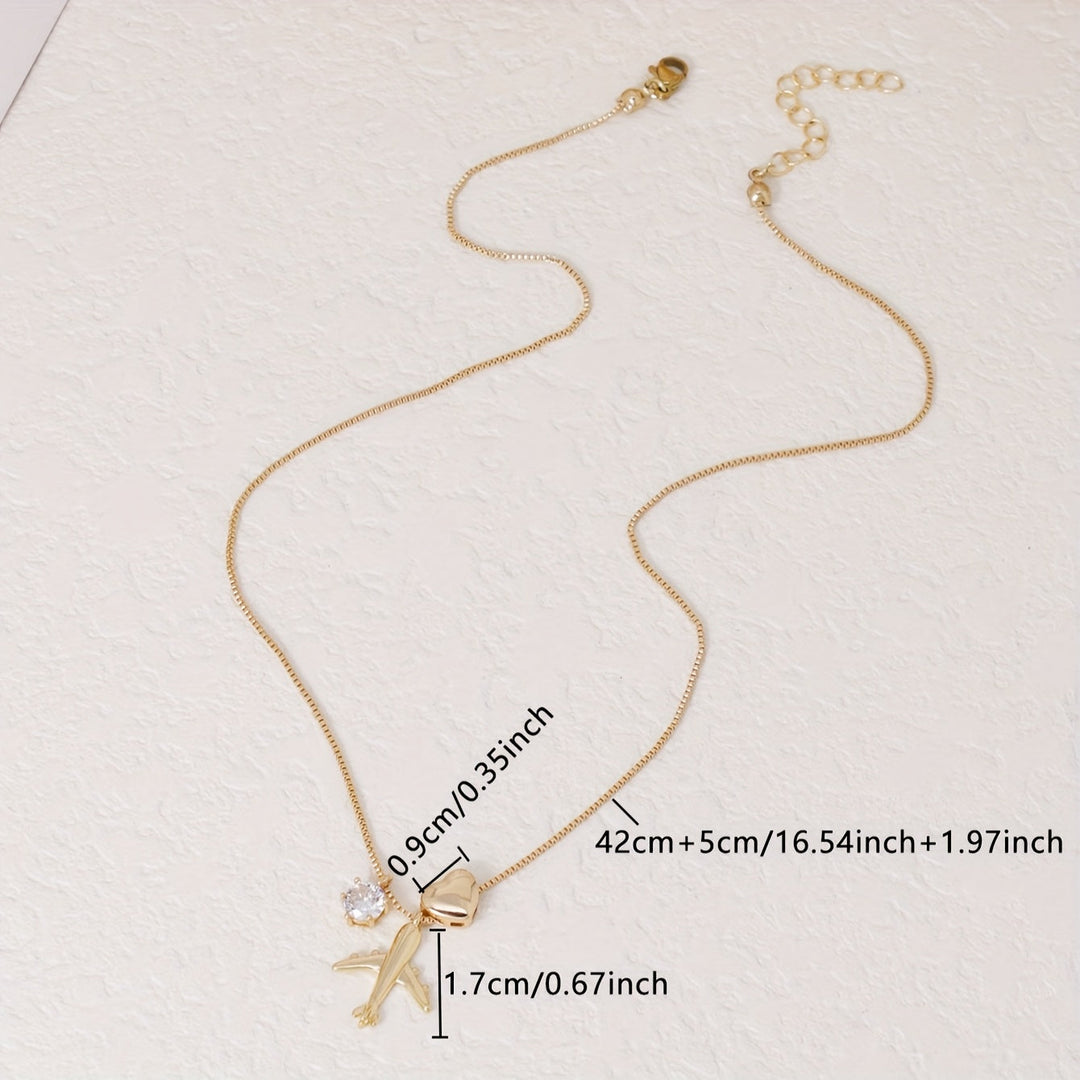 Linda | Minimalistisches Halsband mit Flugzeuganhänger und zartem Stil