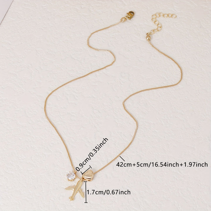 Linda | Minimalistisches Halsband mit Flugzeuganhänger und zartem Stil