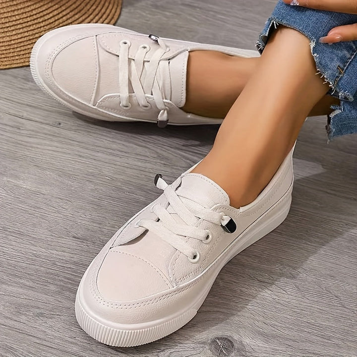 Dovella | Weiße Orthopädische Schuhe für Frauen mit Schnürsenkeln und Weicher Einlage