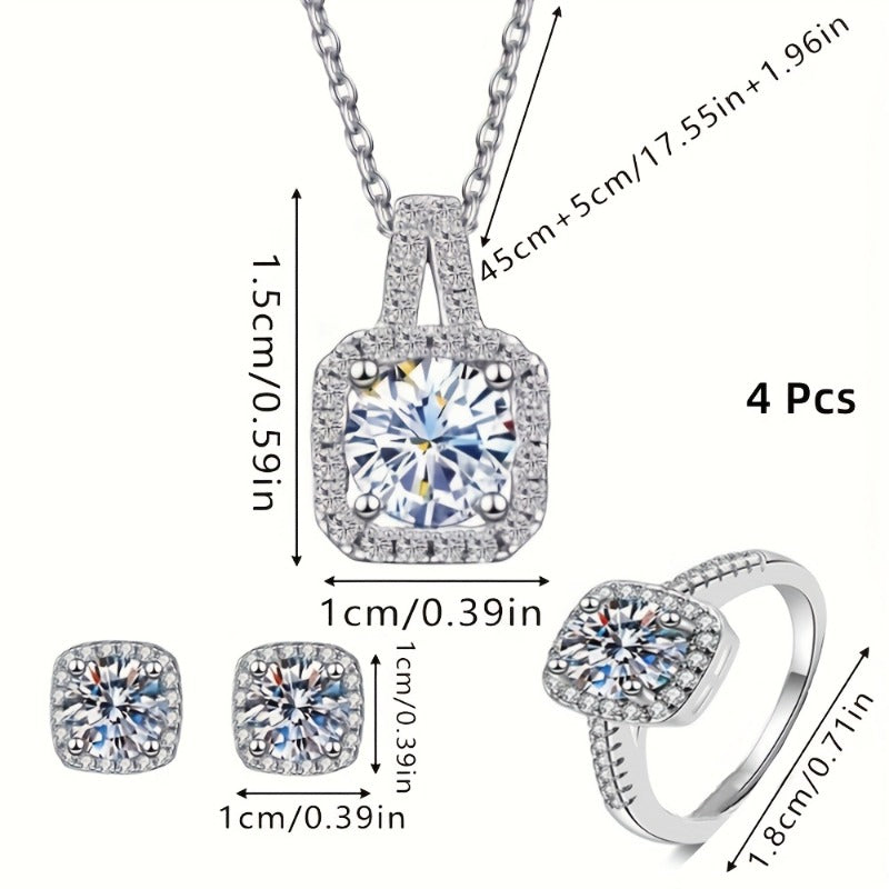 Elkie | Set Elegantes Schmucksets mit Halskette, Ring und Ohrringen